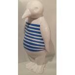 pingouin en resine marinière de grande taille